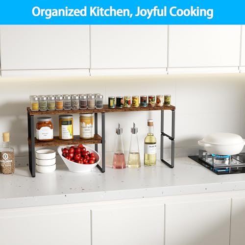 2-Tier Adjustable Kitchen Countertop Organizer & Corner Shelf