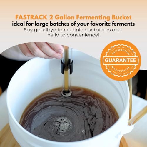 FastRack 2 Gallon Food-Grade Fermentation Bucket with Lid - BPA-Free Plastic, Handle & Grommet for Brewing & Storage - 1 Pack