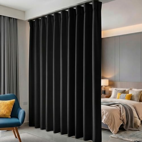 Blackout Room Divider Curtain, Floor to Ceiling Privacy Panel, 100x84 Inch