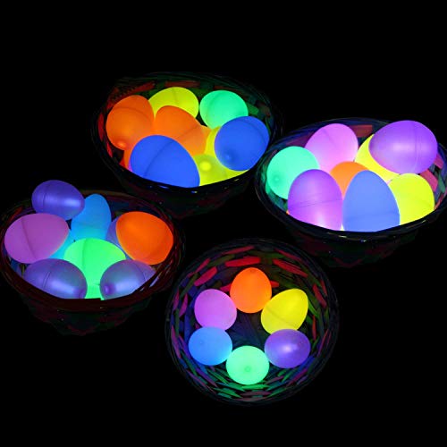 JOYIN 144 Pcs Easter Eggs with 288 Pcs Mini Glow Sticks for Kids Glow-in-The-Dark Basket Stuffers Fillers Gift, Easter Eggs Hunt Game Party Favors Classroom Decorations Supplies