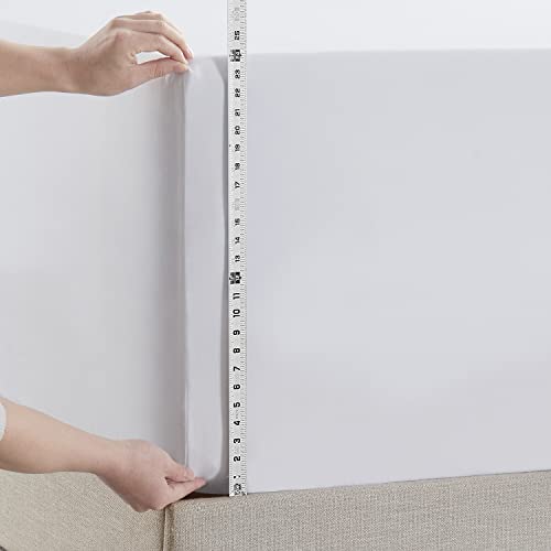 Extra Deep Pocket King Fitted Sheet, 18-24 Inch Mattress Cover, White
