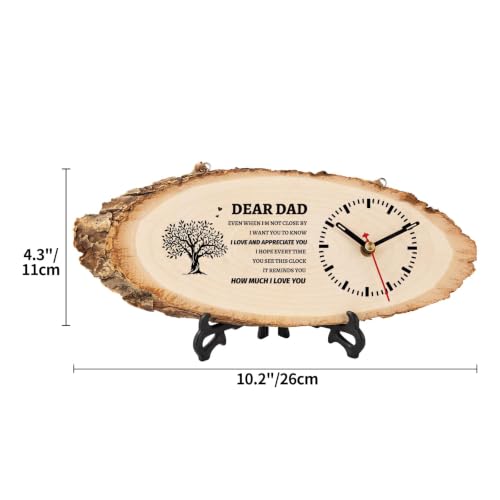 Engraved Wooden Clock DIY Gift for Dad - Personalized Table or Wall Decor