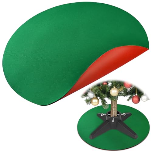 Reversible Christmas Tree Stand Mat - 28 Inch Round Felt Floor Protector