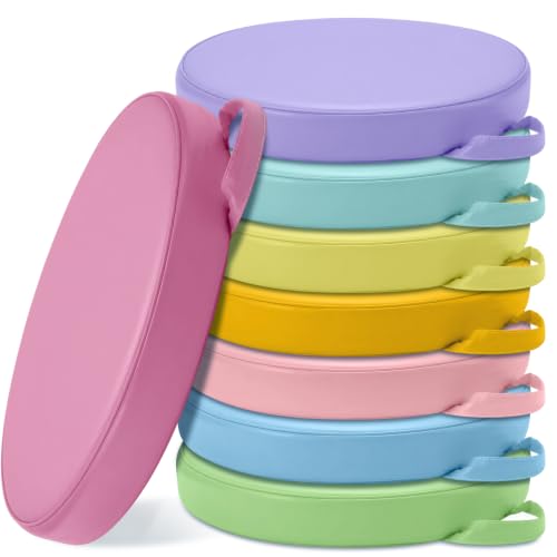 8 Pcs Round Classroom Floor Cushions for Kids, 15-Inch Flexible Seating