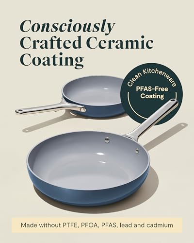 Non-Stick Ceramic Frying Pan 10.5 Inch (2.7 Qt) - Oven Safe Skillet, Navy