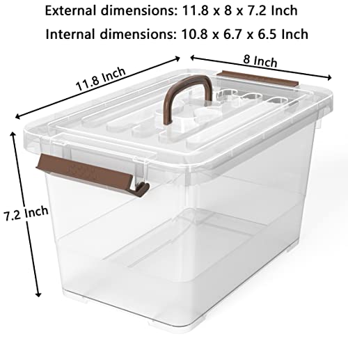 6-Pack Clear 7-Quart Plastic Storage Latch Box with Lid