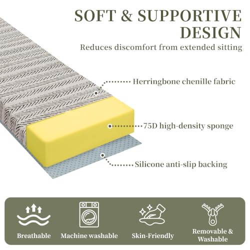 Custom Bench Cushion, High-Density Foam Window Seat Pad for Indoor Furniture