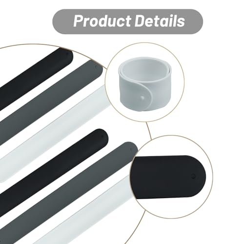 12-Piece Silicone Wrapping Paper Holders and Slap Bands for Home Storage