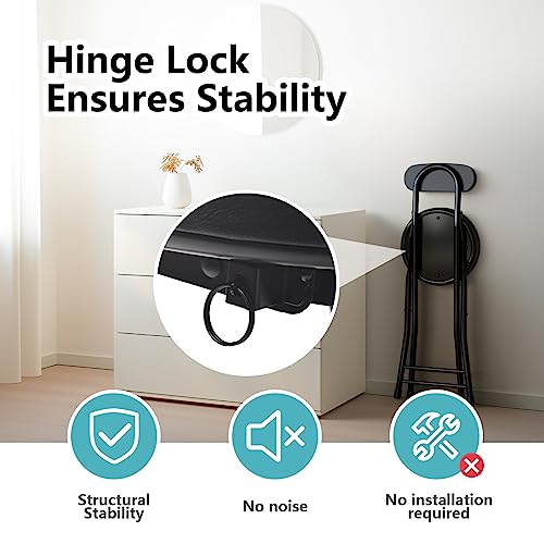 24-Inch Cushioned Folding Bar Stool, Heavy Duty Portable Counter Chair