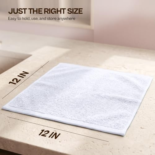 Utopia Towels 24 Pack Washcloths, 12x12 In, 100% Cotton, White
