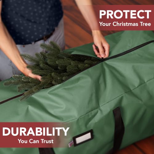 Holiday Spirit 9 Ft Tree Storage Bag - Heavy Duty 600D Canvas with Dual Zippers