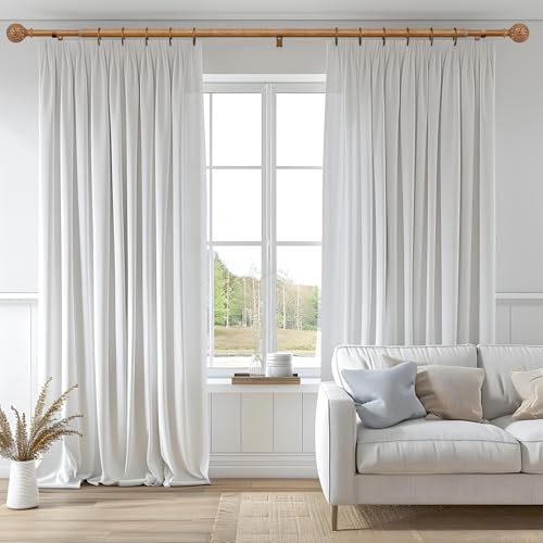 Adjustable Boho Curtain Rod Set, 48-84 Inch Heavy Duty Rustic Window Rods