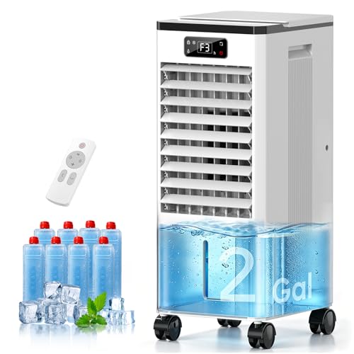 4-in-1 Evaporative Air Cooler & Swamp Cooler with 2-Gallon Tank and Remote