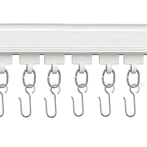 Heavy Duty Curtain Track System for Ceiling or Wall Mount - 48 Piece Set