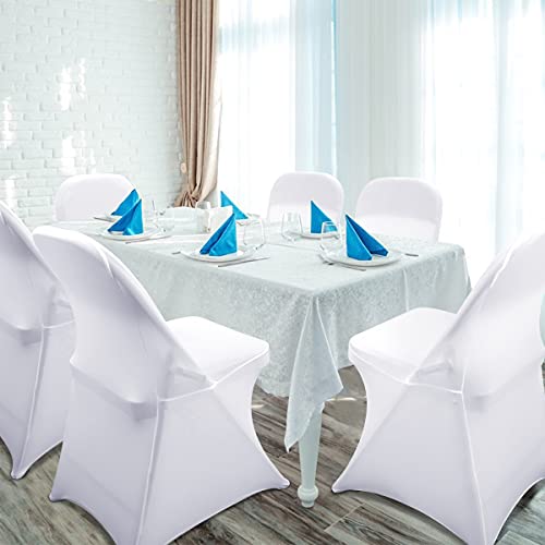 Universal Stretch Spandex Folding Chair Covers - 10PCS White