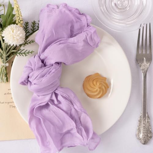 Set of 100 Lilac Purple Gauze Cloth Napkins 21x21 Inch Rustic Table Decor