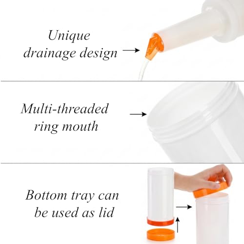 6 Pack Plastic Juice Dispenser Bottles with Stainless Steel Pourers, 34 OZ Bar & Home Kitchen Liquor & Juice Storage