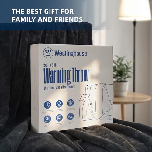 Electric Heated Throw Blanket, Soft Flannel, 6 Heat Levels, 50x60"