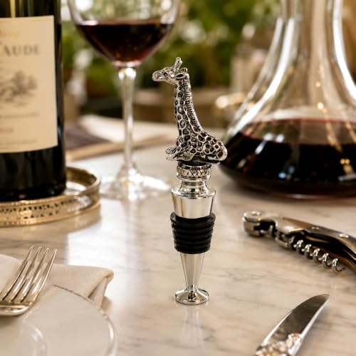 Homestia Giraffe Wine Bottle Stopper - Reusable Safari Animal Barware Accessory