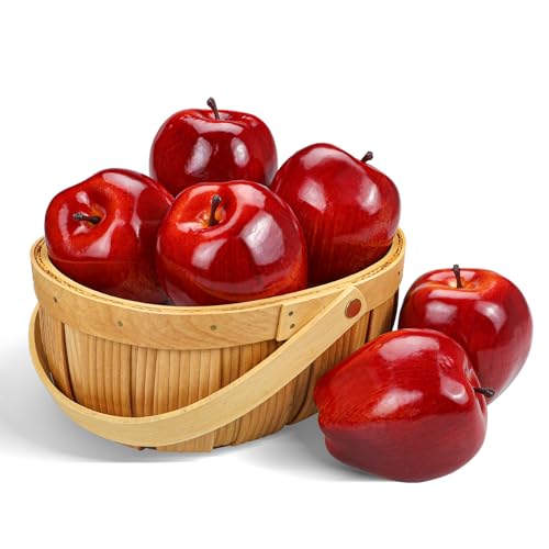 Artificial Red Apples - Foam Decorative Fruits (6 Pcs)