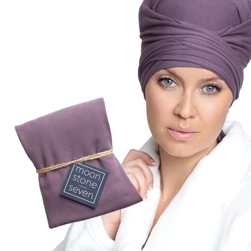 MoonstoneSeven Plum Hair Plop - Curl Wrap for Drying & Frizz Control, Soft Cotton Lycra, Wavy & Curly Hair