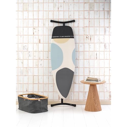 Brabantia Spring Bubbles Ironing Board 53" x 18" Extra Large, Adjustable Height, Heat-Resistant Parking Zone