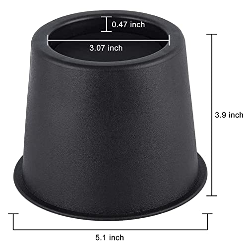 Heavy Duty Round Bed Risers - 4 Inch Non-Slip Furniture Lifts (4 Pack)