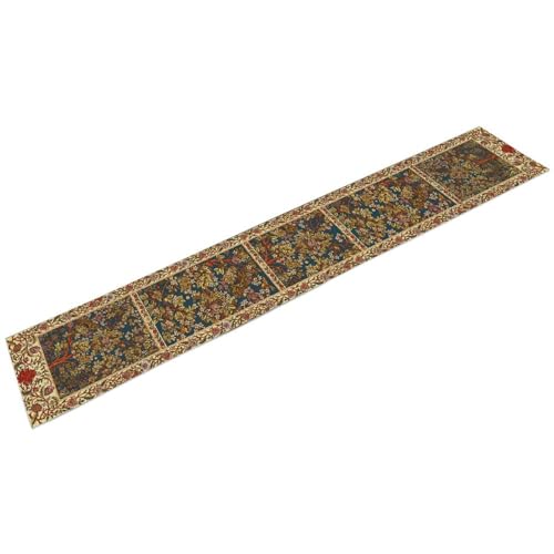 JESTRONRY William Morris Floral Table Runner 13x90in Vintage Green Botanical Design