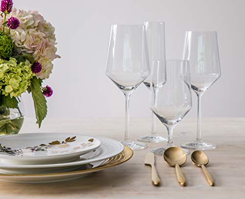 Pure Crystal Drinking Glasses, 15 oz All-Purpose Glassware Set of 4