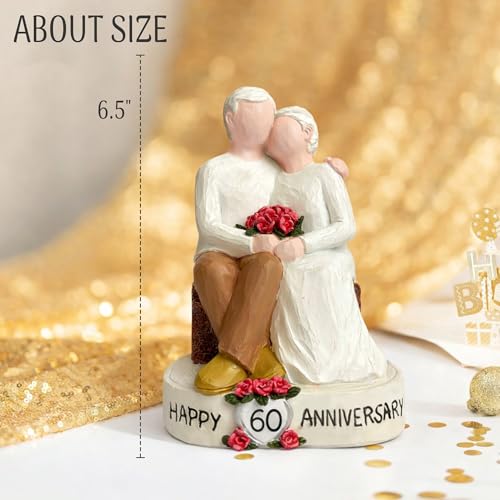 60th Wedding Anniversary Couple Figurine, Diamond Anniversary Keepsake