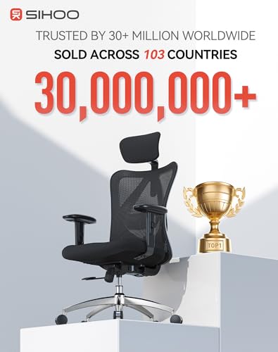 Ergonomic Mesh Office Chair with Headrest & Adjustable Lumbar Support