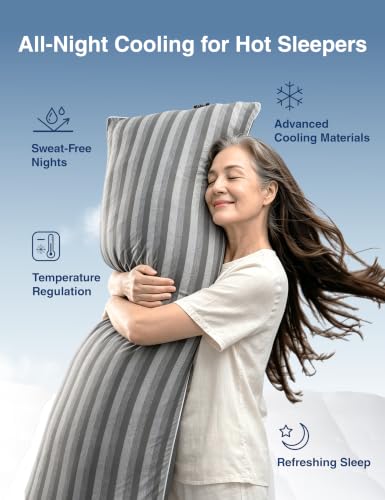 Cooling Body Pillow 20x54 Inch - Memory Foam for Side Sleepers