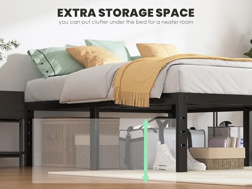 18-Inch Twin Metal Platform Bed Frame, Heavy Duty No Box Spring Needed
