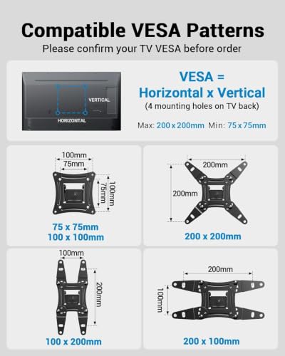 Pipishell Full Motion TV Wall Mount for 13-43 Inch TVs and Monitors