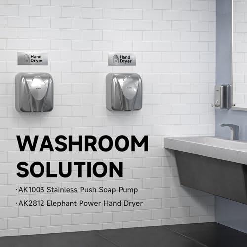High-Speed Stainless Steel Hand Dryer, 12-Second Commercial Fast Dry