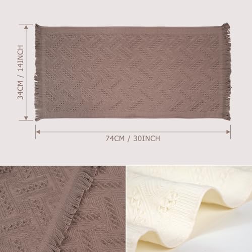 Boho Decorative Hand Towels, 100% Cotton Absorbent Towel Set - 14"x30" (2 Pack)