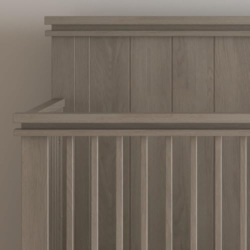 4-Piece Nursery Furniture Set with 4-in-1 Convertible Crib, Crescent Gray