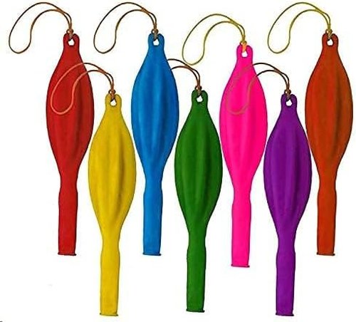 Fun-Filled Balloons Neon Punch Balls - 12-Piece Set with Rubber Band Handle | Assorted Colors, 18-Inch