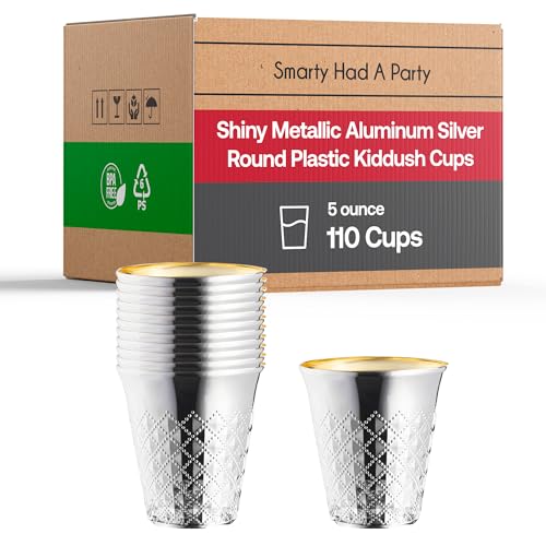 5 oz Silver Disposable Kiddush Cups - 110 Pack for Shabbat and Holidays