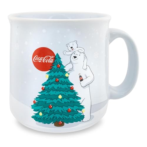 Silver Buffalo Coca-Cola Polar Bears Holiday Camper Mug - 20oz Ceramic Coffee Cup