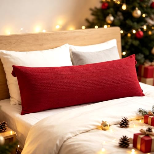 Booque Valley Red Body Pillow Cover 20x54 in | Christmas Decor