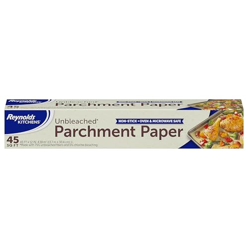 Unbleached Parchment Paper Roll - 12 in x 45 ft, Nonstick & Chlorine-Free