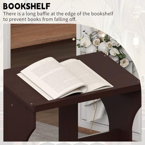 Wooden Prayer Bench Kneeler with Cushioned Pad for Home and Church