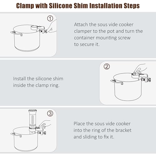 Universal Sous Vide Clamp Bracket for 2.08–2.46 Inch Diameter Cookers