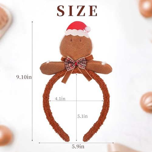 Christmas Gingerbread Headband - Plush Holiday Hair Accessory for Women & Girls