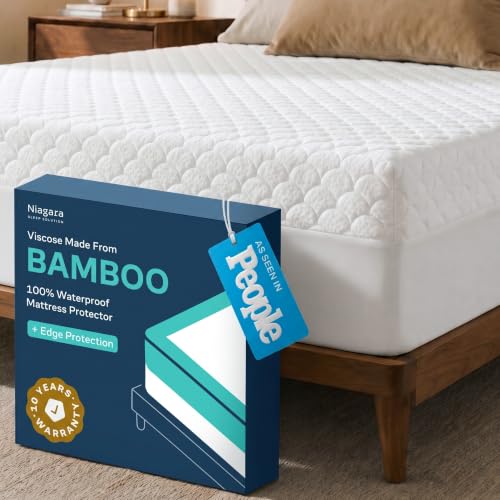 Ultra Soft Waterproof Mattress Protector King - Deep Pocket with Leak-Proof Edge