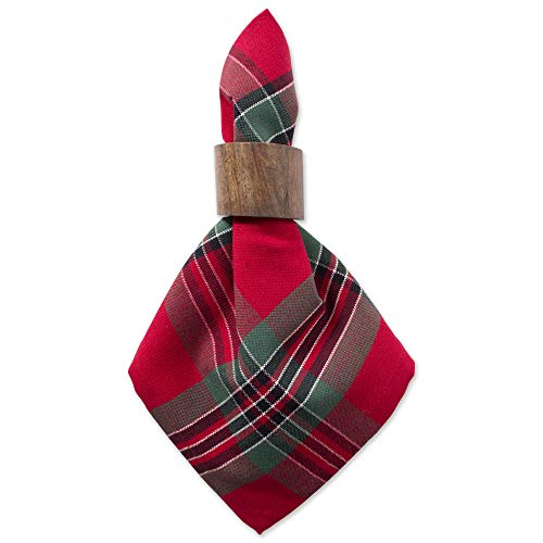 DII Farmhouse Christmas Plaid Napkin Set 20x20 Inches, Red & Green, Pack of 6