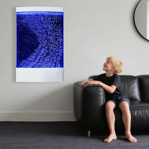 31.5-Inch LED Bubble Wall Fountain – Color-Changing Sensory Water Feature
