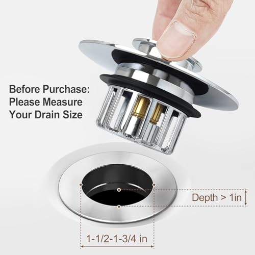 Pop-Up Bathtub Stopper and Hair Catcher - Stainless Steel Drain Protector