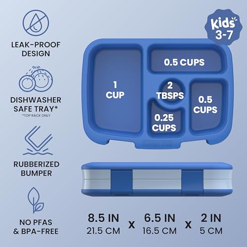 Bentgo Kids 5-Compartment Leak-Proof Bento Box - Blue